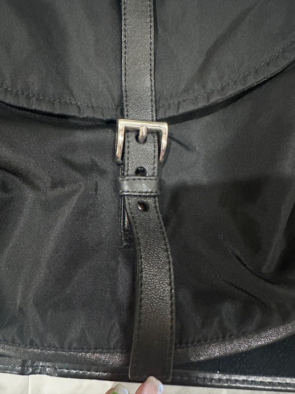 Prada Black Nylon Shoulder Hobo with Leather Trim - Picture 8 of 16